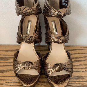 H by Halston Metallic Gold strappy heels size 7.5M